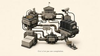 Semiconductor fabrication, government policy, surveillance data, contracts and cloud compute connected by pipes that extract value and leave a small remainder for an individual user.