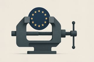European star circle inside a vise